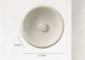 Japanese-style wall lamp with resin shade in three diameter sizes on white wall