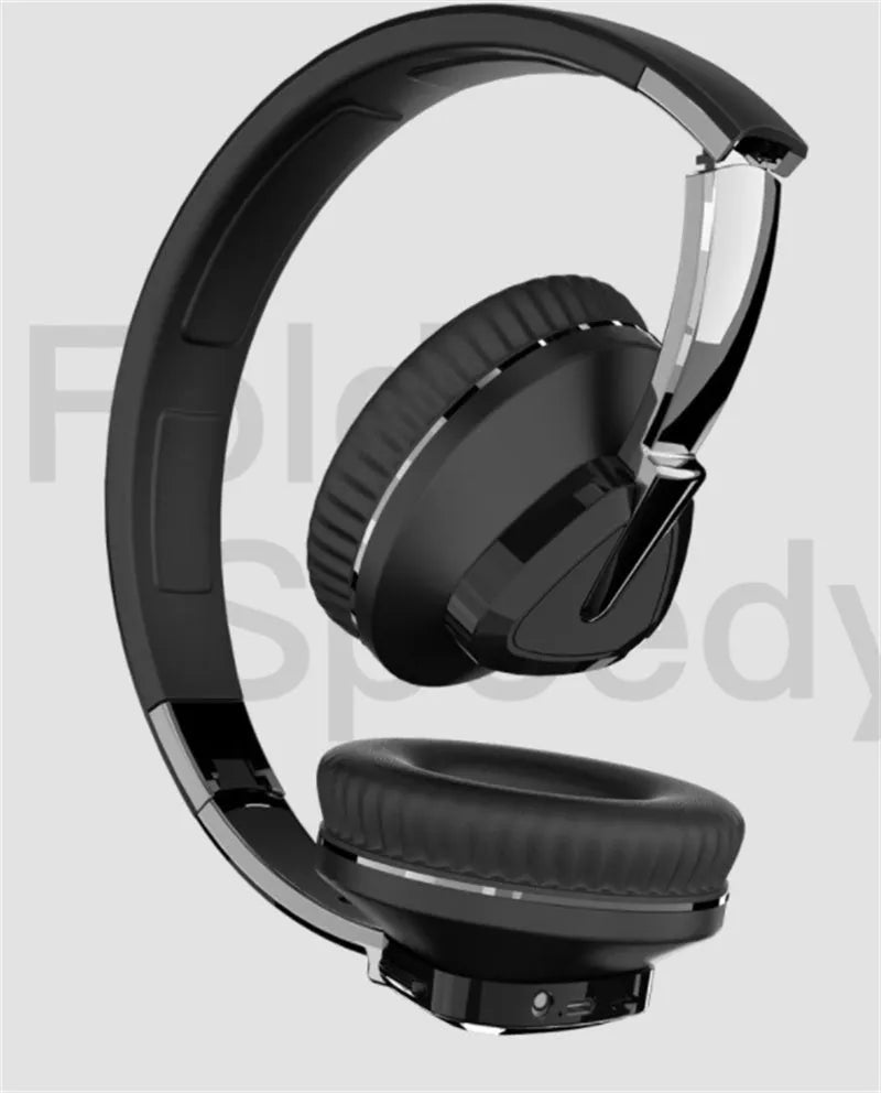 H3 wireless over-ear headset in black with Bluetooth 5.0, AUX jack, and TF card slot features