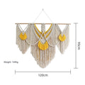 Hand-woven creamy-white cotton tapestry with Nordic style design, rectangular 120x95cm wall hanging