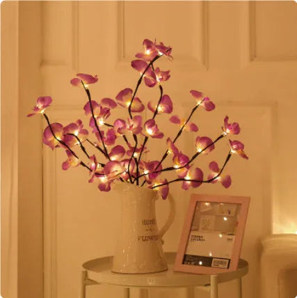 65 cm long pink LED phalaenopsis orchid branch decorative light with battery operation
