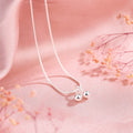 S925 silver cherry necklace with adjustable snake bone chain, Korean style pendant.