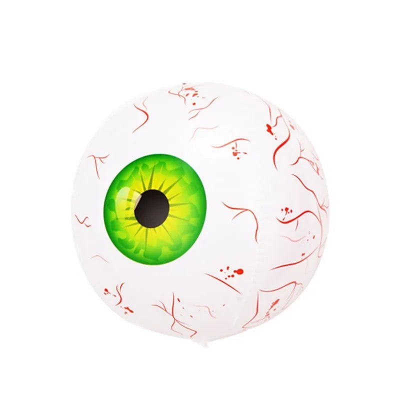 Halloween eyeball inflatable balloon with bloodshot design in green, blue or red colour options