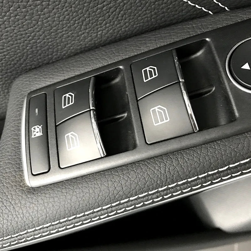 Black glitter ABS plastic window lift button decorative sticker for car interior customisation