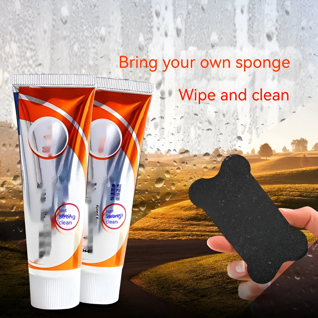 65ml white car windshield cleaning paste bottle with spong mop for oil stain removal from vehicle glass
