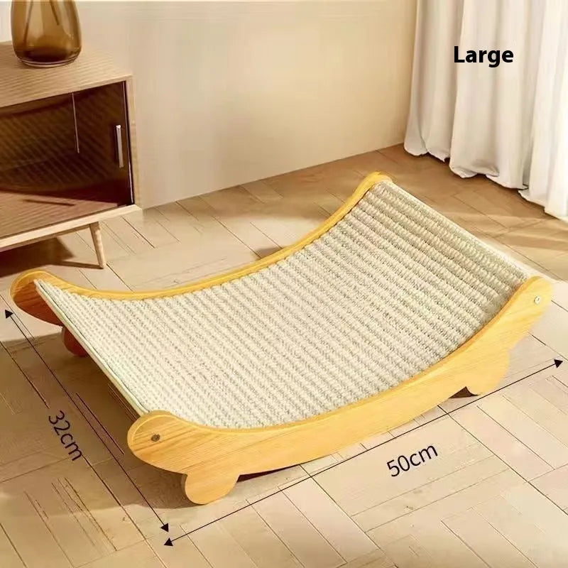 Sisal cat scratch board with natural fibre scratching surface in pastoral style design