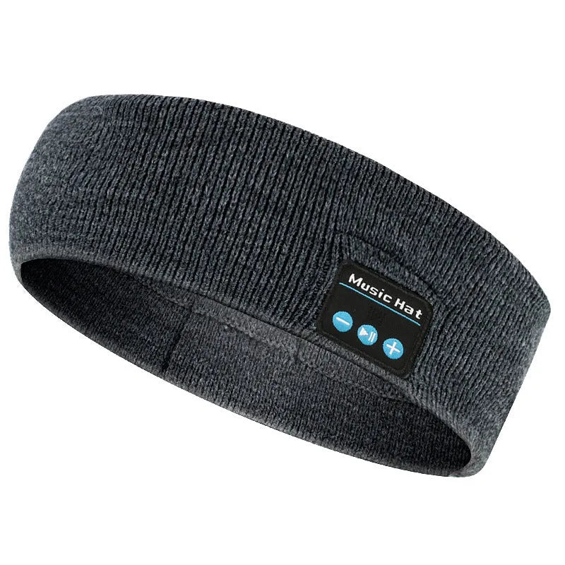 Bluetooth 5.4 sports scarf eye mask headband with integrated headphones in black, grey, or white colour options