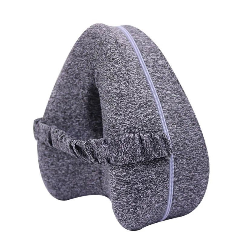 Love heart-shaped memory foam leg pillow in blue colour showing contouring support design