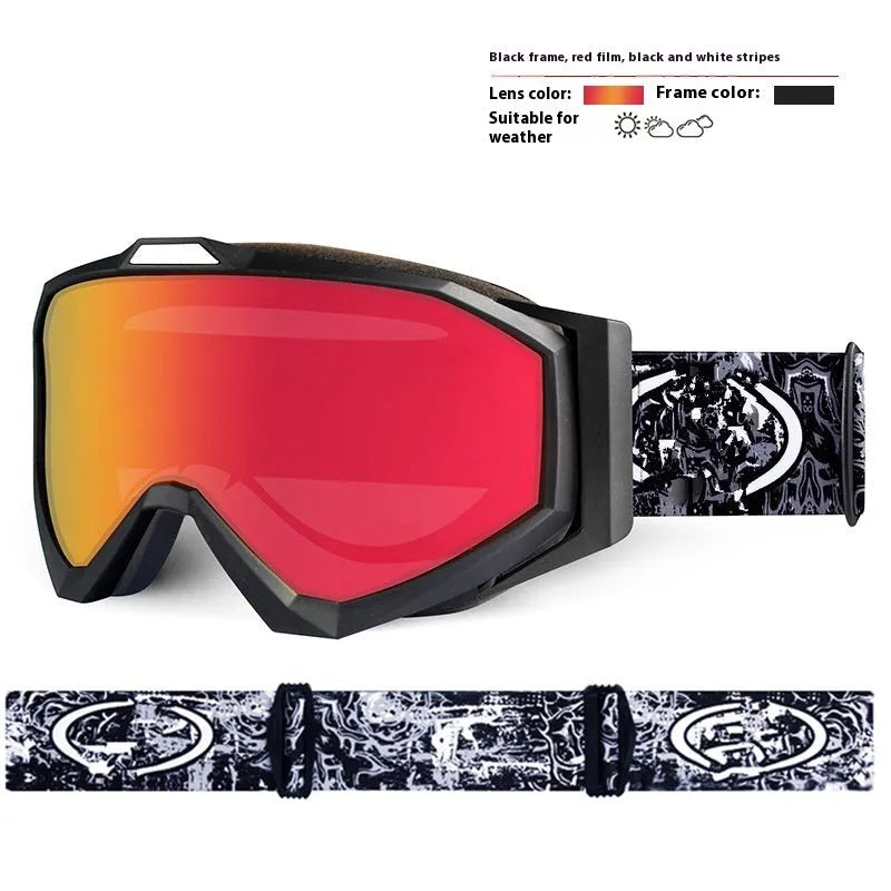 Motorcycle goggles with double-layer anti-fog lenses in a black frame with gray lens.