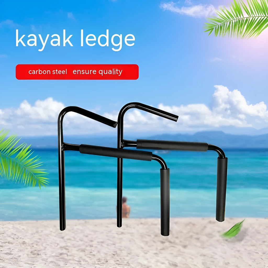 Carbon steel kayak wall hanger for vertical storage measuring 43cm wide by 38cm high
