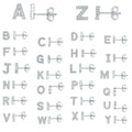 Brass gold plated alphabet letter earrings showing zircon stones on copper base with 26 English letters available
