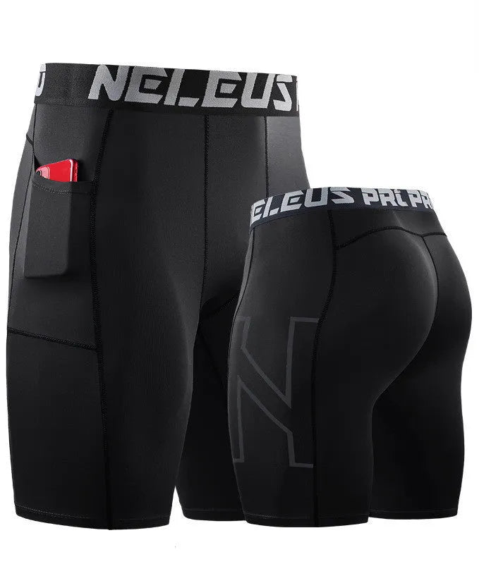 Mens black milk silk polyester tight shorts for running and summer fitness
