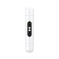 Pink and white portable electric hair trimmer with USB cable for body and armpit depilation