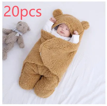 Baby quilted sleeping bag wrapper in cotton blend fabric showing six colour options