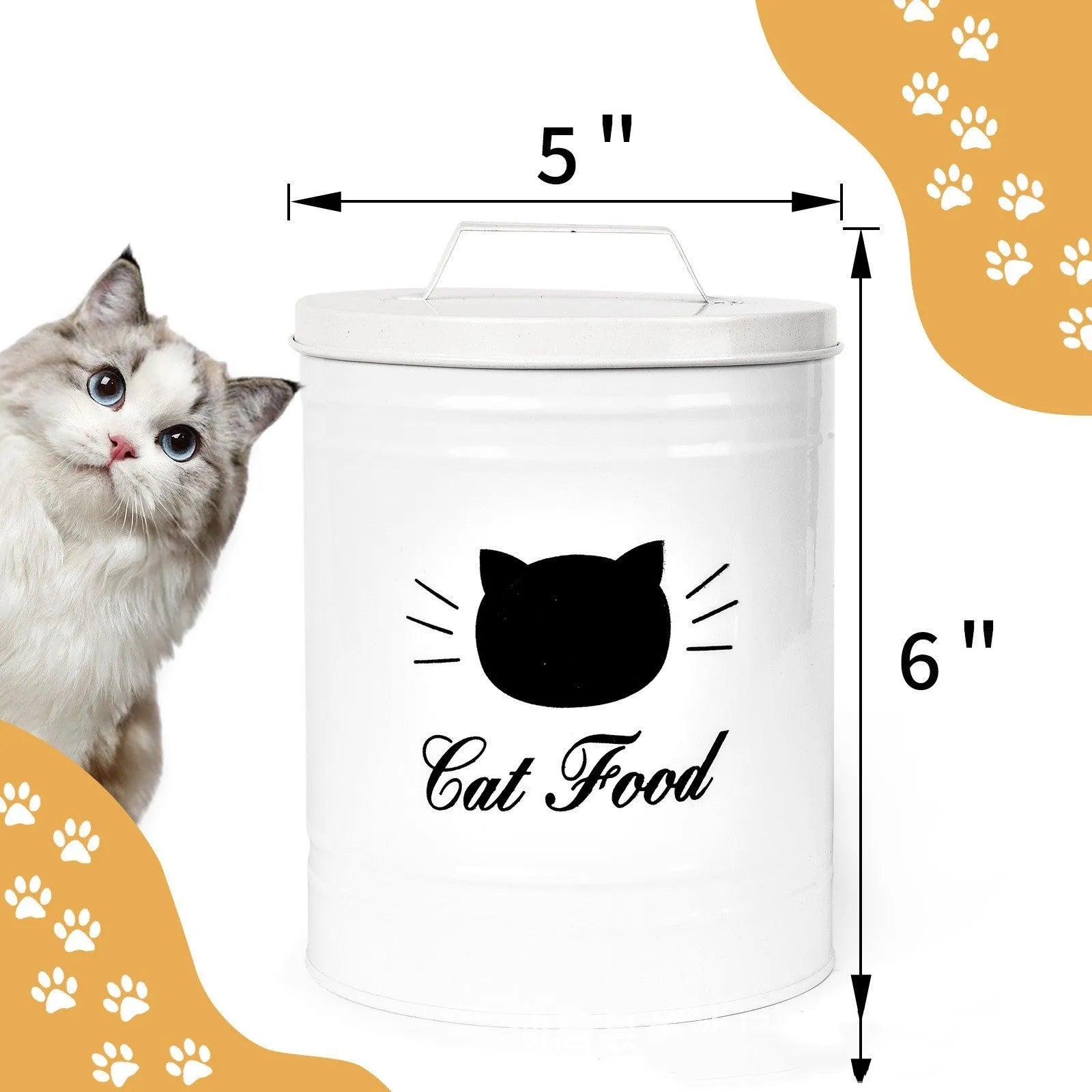 Iron sheet moisture-proof storage bucket with 301-500ml capacity in black or white colour options