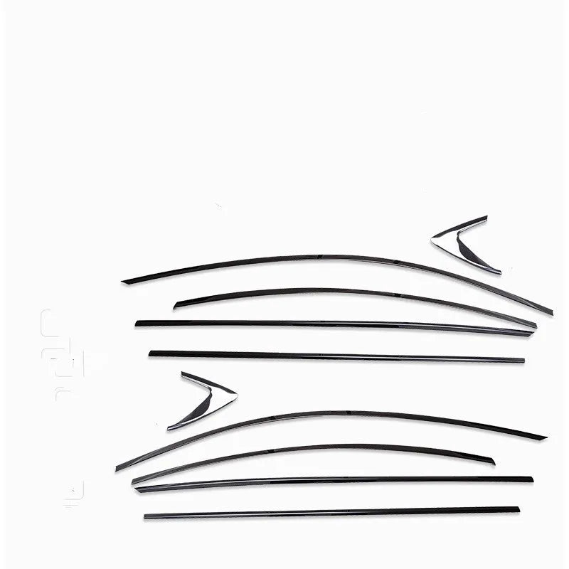 Black titanium stainless steel window trim strip for edge finishing.