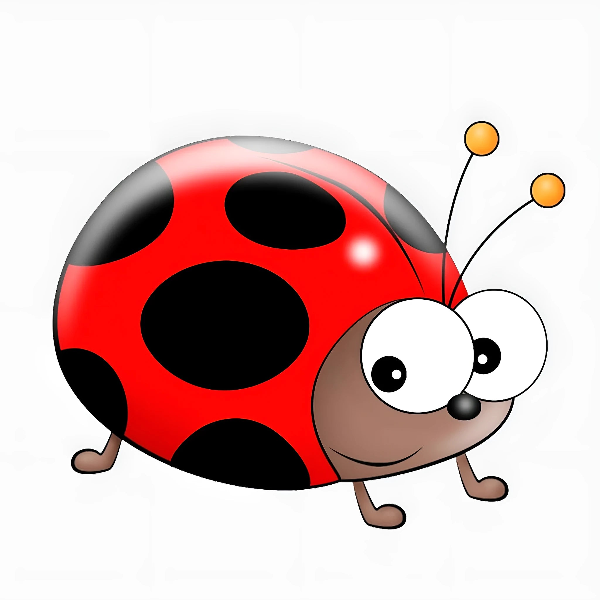 Ladybird cartoon design PVC decal sticker measuring 14.5cm for decorative use.