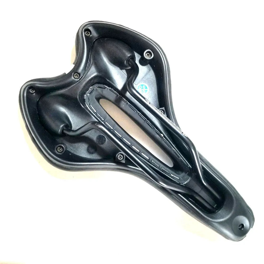 Bicycle saddle cushion with PU leather surface and spring suspension system for road and mountain bikes