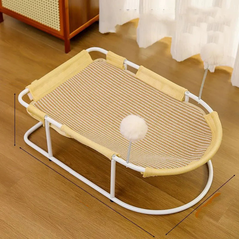Large grey breathable fabric kennel with bracket frame for cats and puppies