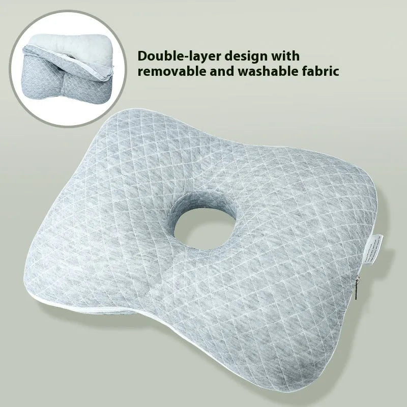 Beauty salon single hole ear pillow for adults in New Chinese style, measuring 39 by 28 by 6 centimetres.