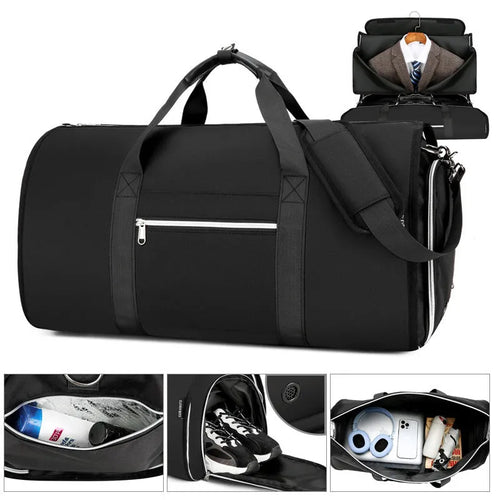 Oxford cloth business leisure sports holdall with dry-wet separation compartment in grey colour