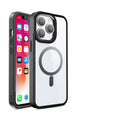 Transparent magnetic silicone phone case for iPhone in solid colour options including green, red, and blue.