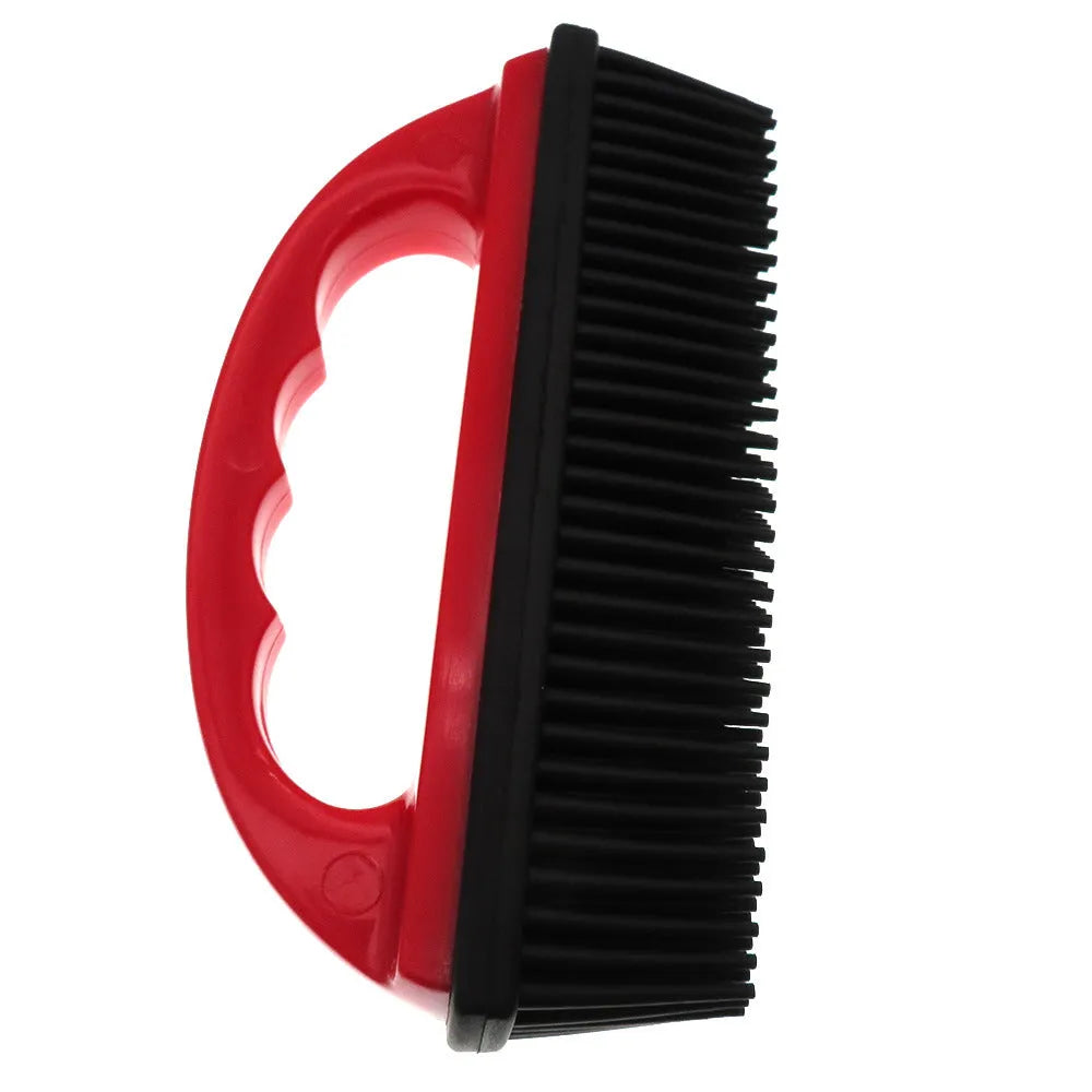 Red silicone pet hair removal brush for bath massage and carpet cleaning