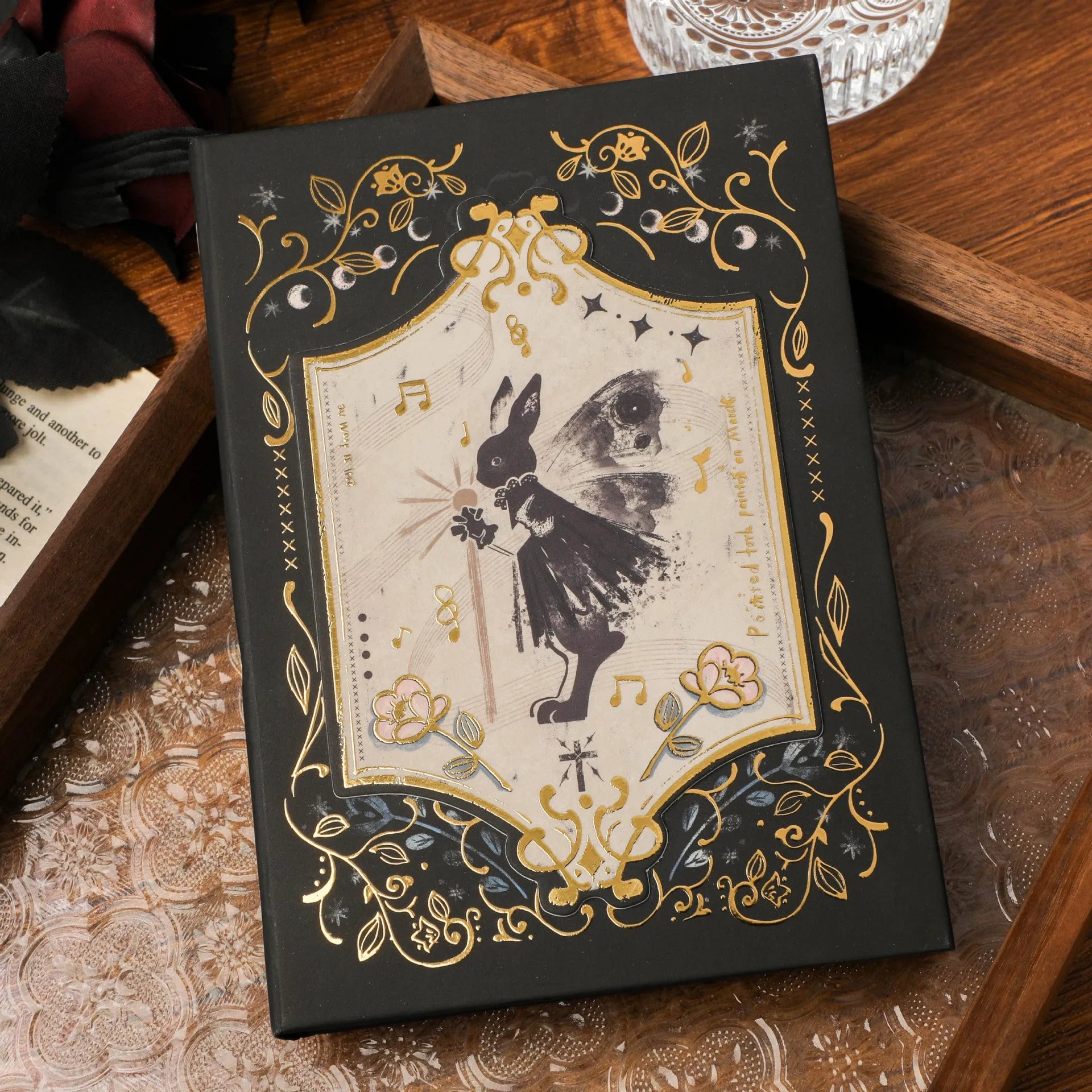 Retro art THALO gothic style A5 notebook with three cover design options