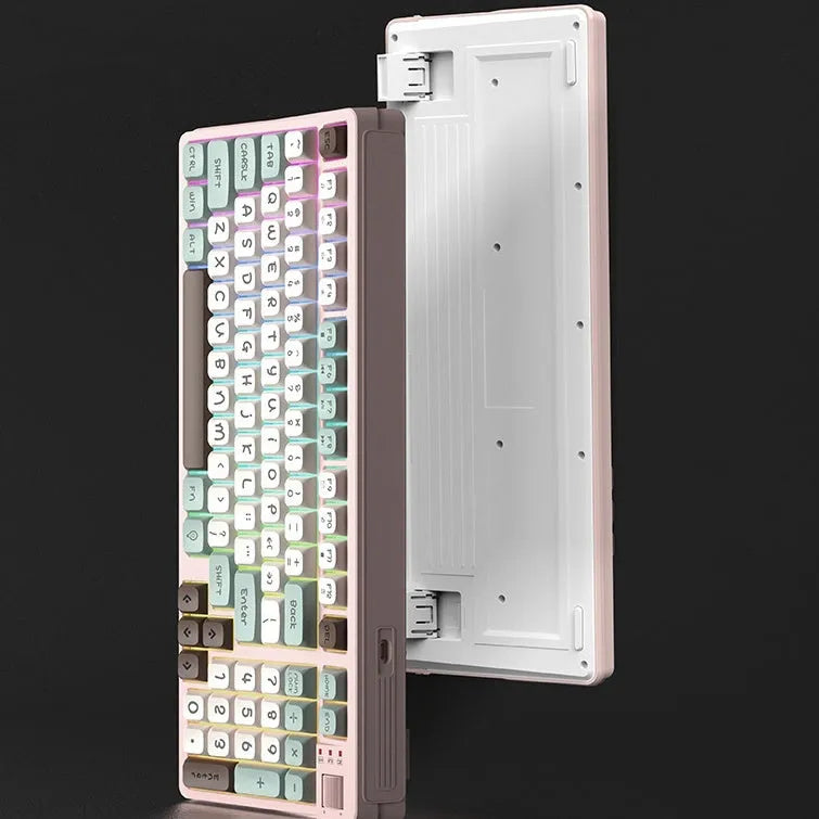 RGB luminous gaming keyboard with ABS plastic construction measuring 38.5cm wide