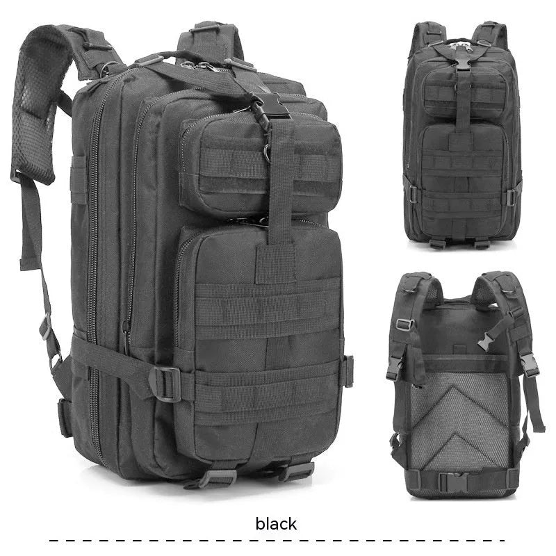 Large khaki hiking backpack with air pillow belt system for off-road mountaineering and outdoor sports