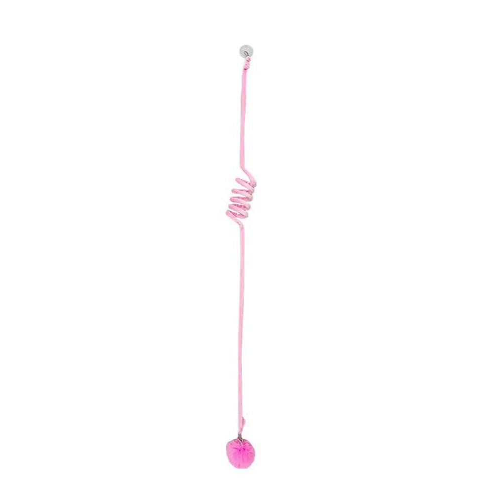 Hanging cat toy with suction cup, inflatable ball, and bell stick in multiple colour options