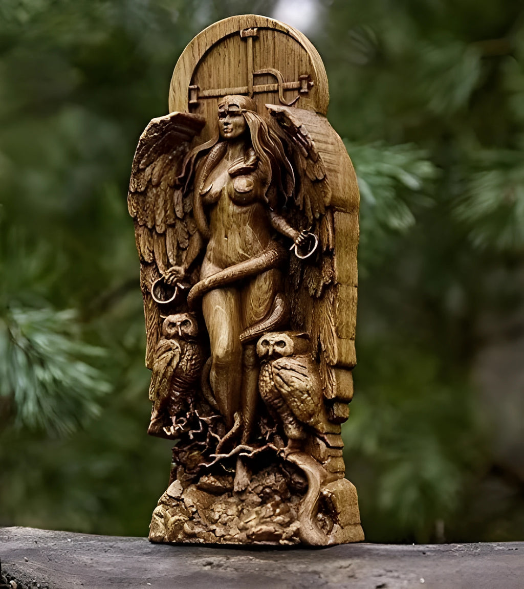 Synthetic resin Greek goddess statue sculpture for pagan altar or garden decoration in three colour options