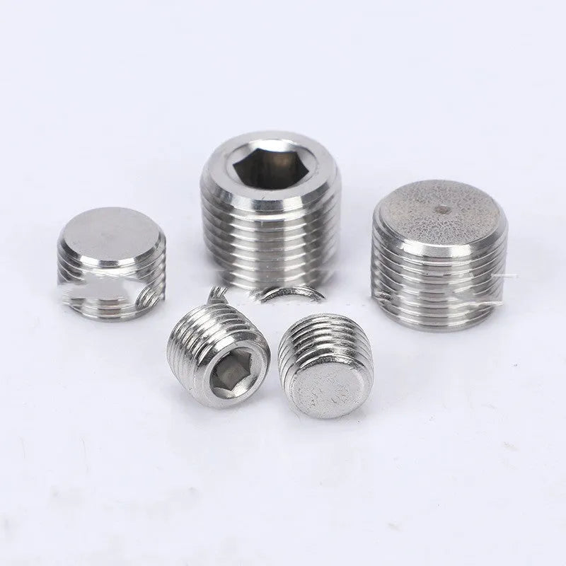 Stainless steel hexagonal pipe plug bulkhead fitting for 3/8 inch threads