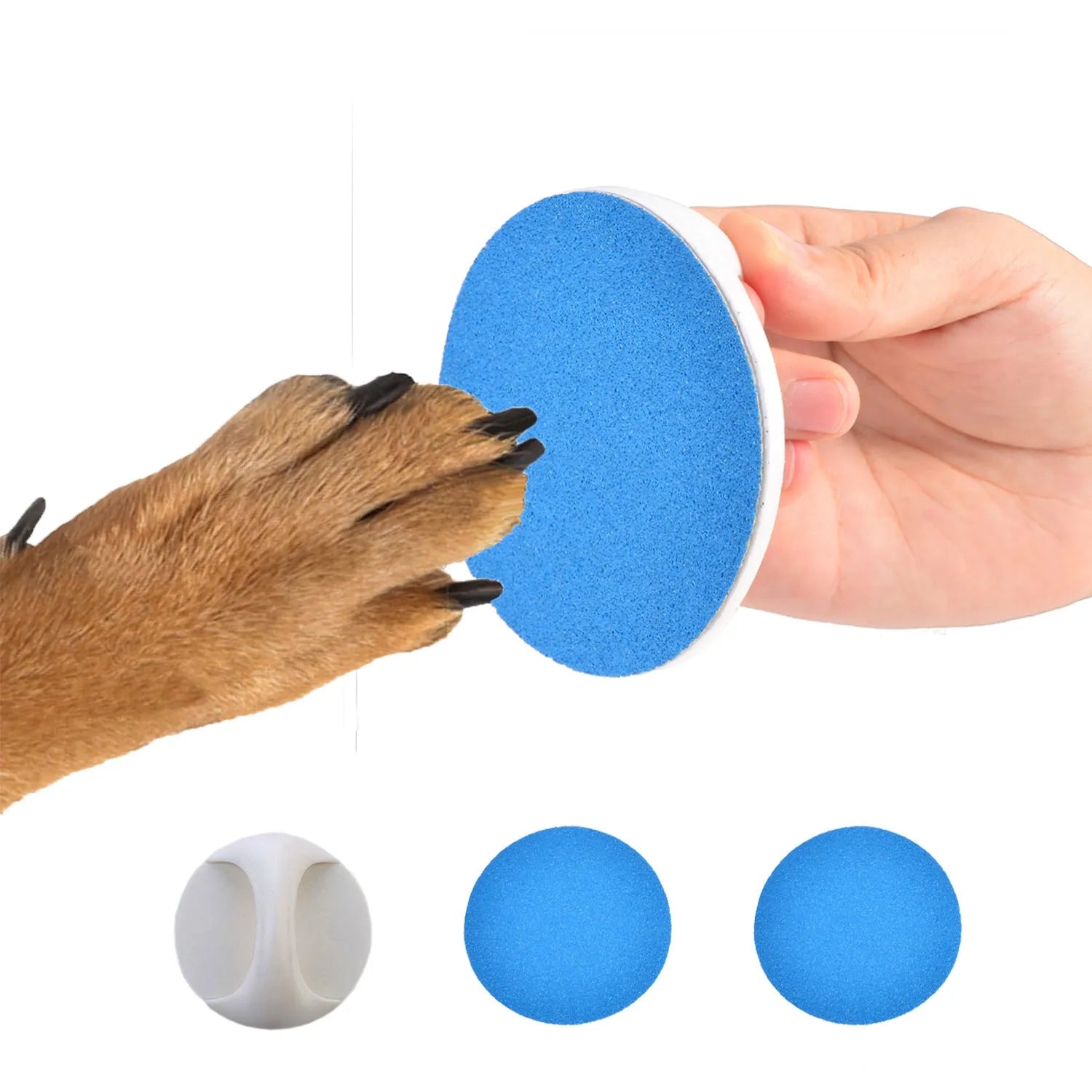 Upgraded dog nail file with ergonomic handle and blue-coloured scratch board for pet grooming.