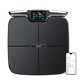 Black eight-electrode body fat weighing scale with LCD display for household health measurements