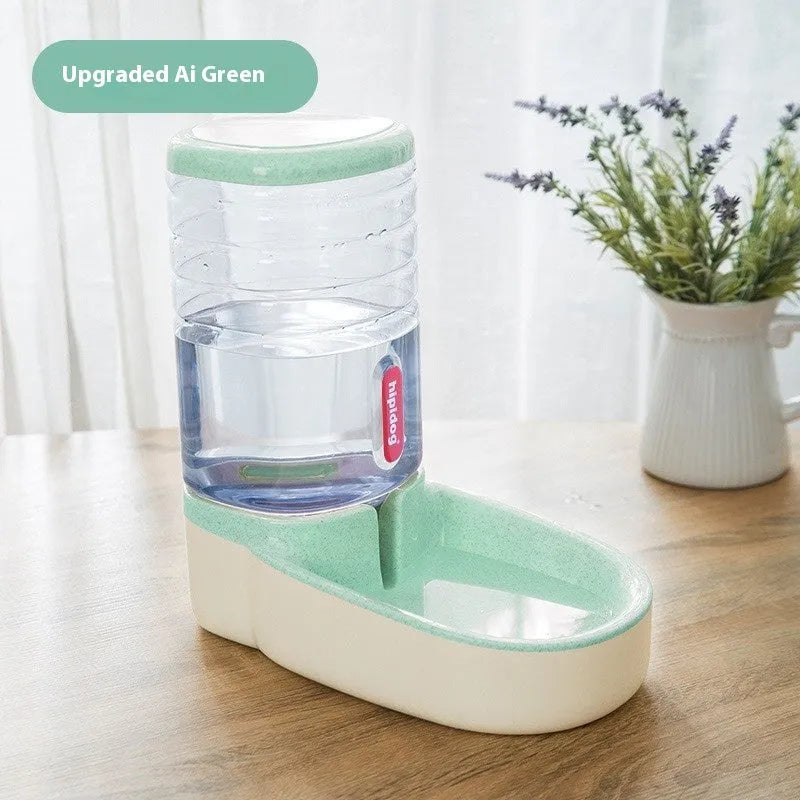 Automatic pet feeder and water fountain with 3.8L capacity in blue, green, grey, or pink colours