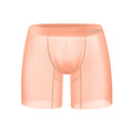 Men's seamless nylon boxer shorts in orange colour with low waist fit and body-shaping contour