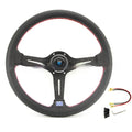 Leather 14-inch middle concave steering wheel showing silver black colour with skeleton construction
