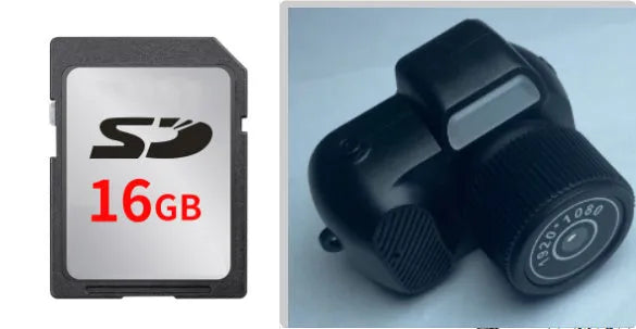 Black Y3000 model HD outdoor sports camera with 0.96-inch display screen, shown with optional memory card.