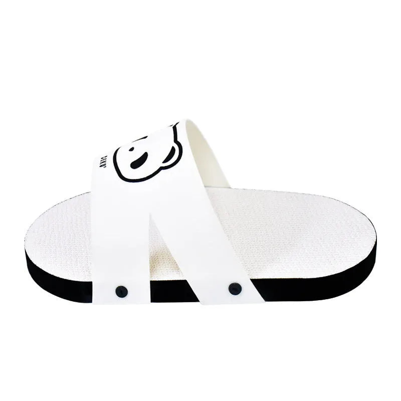 White corrugated cardboard cat scratch board in slipper style design
