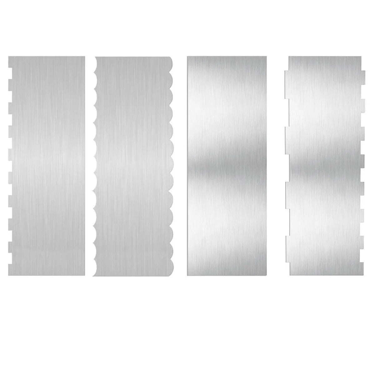 Stainless steel cream scraper cake decorating tool with polygon patterns