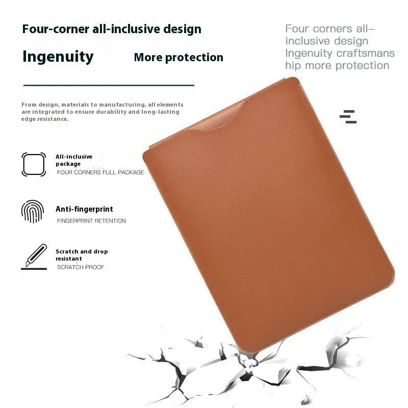 Four-piece set of imitation leather protective covers for MacBook lock edge in four colour options.