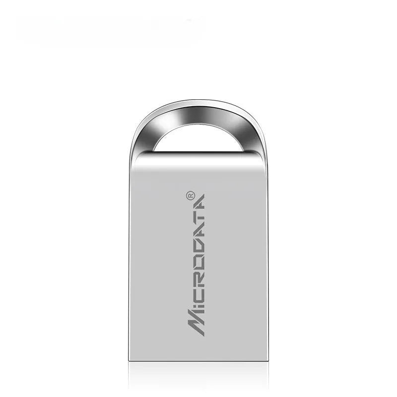 Silver metal car-shaped USB flash drive on a chain, shown alongside black and gold colour variants.