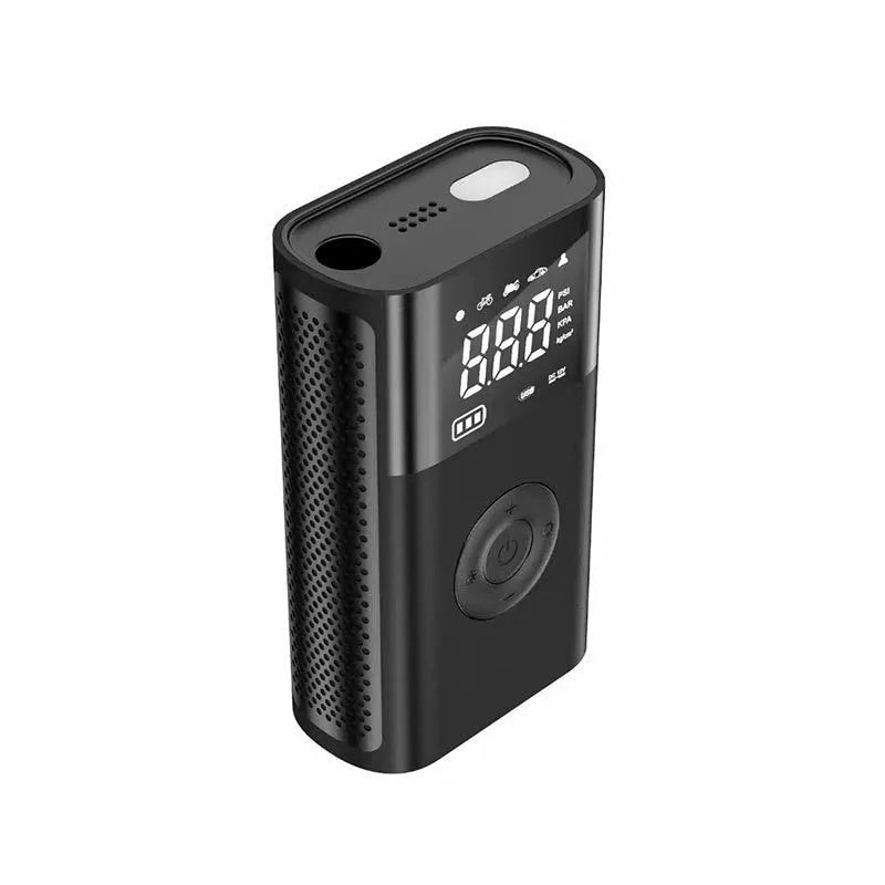 Wireless digital display air pump with car tyre adapter and pressure gauge on ABS housing