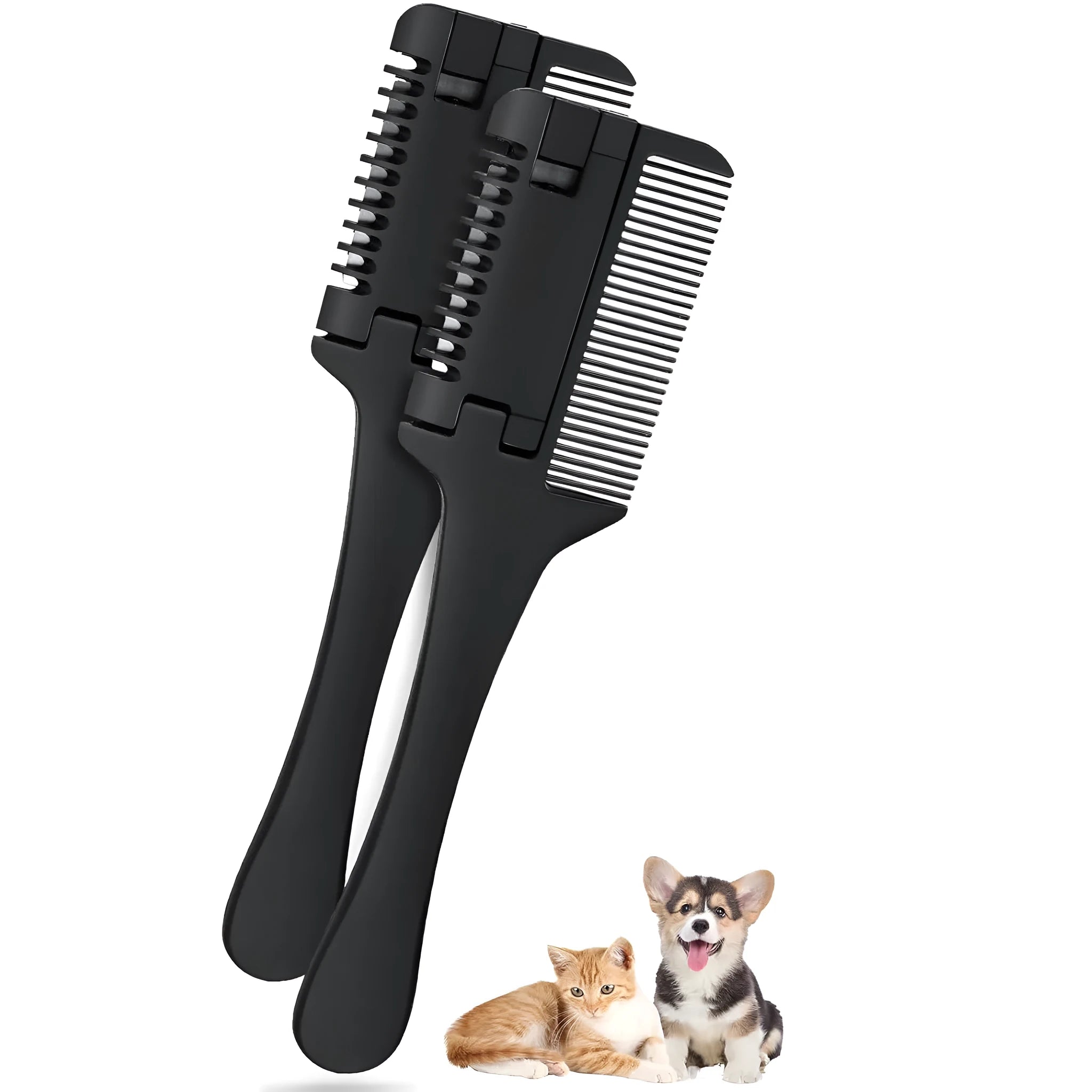 2-in-1 pet razor comb and trimmer for dogs and cats with 10 replacement blades