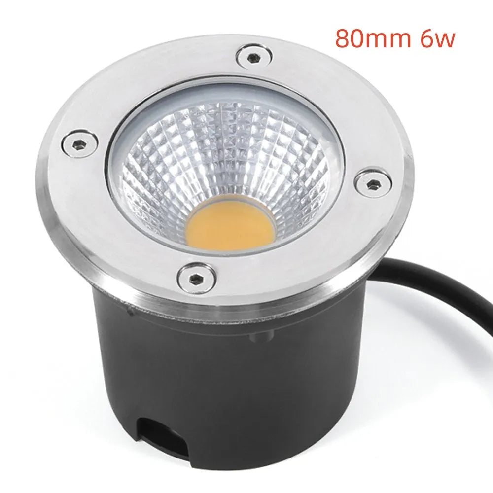 Black stainless steel LED COB underground light for outdoor garden or pathway lighting