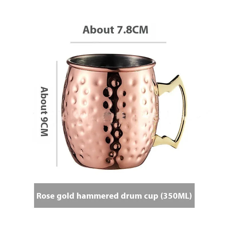 Stainless steel Moscow mule cup with copper plating in multiple colour options and capacity sizes