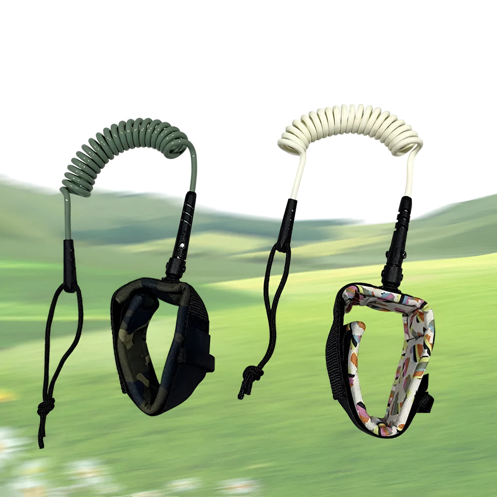 Surfboard hand holding rope with high elastic pulp fibre construction showing attachment point for watercraft equipment