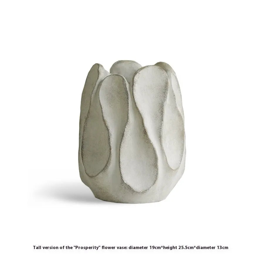 Irregular ceramic vase handcrafted from magnesium clay for flower arrangements