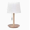 Walnut solid wood bedside lamp with cloth shade and cable switch