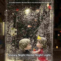 Handmade DIY snowy night light kit featuring an LED street lamp and Christmas desktop decor materials